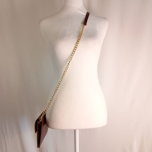 Sondra Roberts Squared Wallet on Chain Crossbody Leather Purse Handbag Bag - Picture 9 of 9